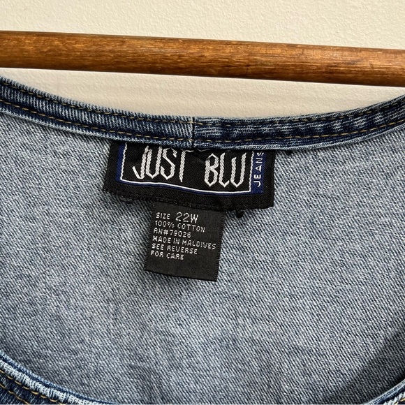 Vintage 90’s Y2K denim button front maxi dress jumper pockets sleeveless 22W - Picture 10 of 10